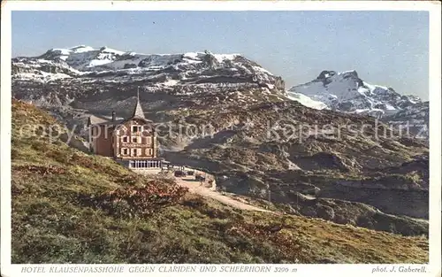 Foto Gaberell J. Nr. 6954 Hotel Klausenpasshoehe Clariden Scheerhorn Kat. Fotografie