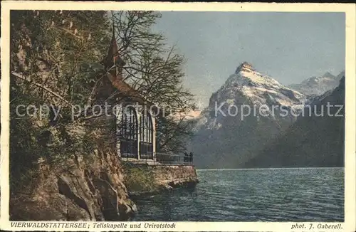 Foto Gaberell J. Nr. 8372 Vierwaldstaettersee Tellskapelle Urirotstock  Kat. Fotografie