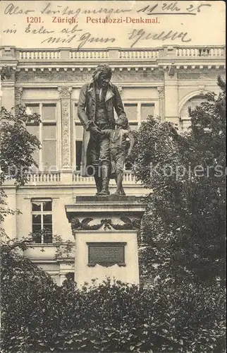 Pestalozzi Heinrich Denkmal Zuerich  Kat. Persoenlichkeiten