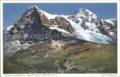 Foto Gaberell J. Nr. 6087 Kleine Scheidegg Eiger Moench Kat. Fotografie