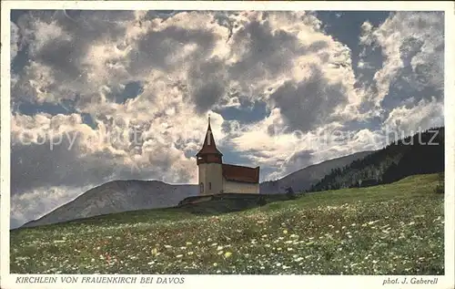 Foto Gaberell J. Nr. 5772 Kirchlein Frauenkirch Davos  Kat. Fotografie