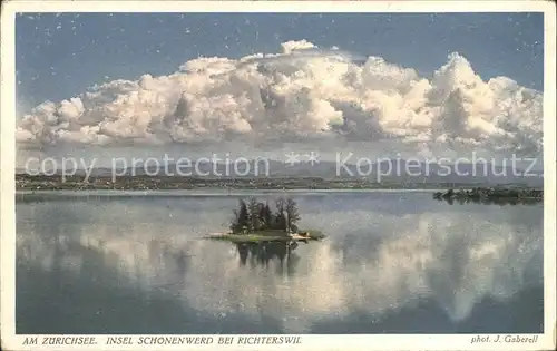 Foto Gaberell J. Nr. 4575 Zuerichsee Insel Schoenenwerd Richterswil Kat. Fotografie