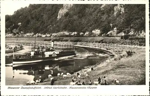 Dampfer Seitenrad Kaiser Wilhelm Bad Karlshafen Hannoversche Klippen
 Kat. Schiffe