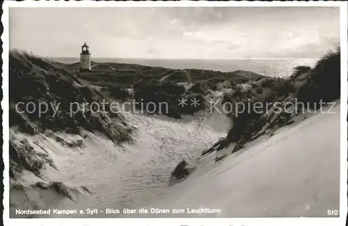 Leuchtturm Lighthouse Kampen Sylt Duenen  Kat. Gebaeude