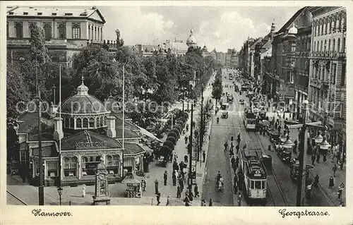 Strassenbahn Hannover Georgstrasse Cafe Kroepcke Kat. Strassenbahn