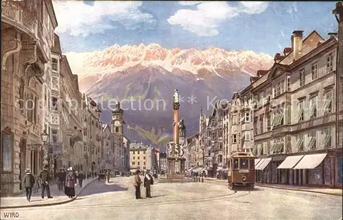 Verlag WIRO Wiedemann Nr. 2260 Innsbruck Maria Theresienstrasse Strassenbahn Kat. Verlage