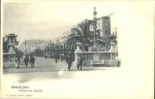 Verlag Hauser Y Menet Nr. 15 Barcelona Paseo de Colon  Kat. Verlage