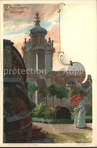 Kley Dresden Zwinger  Kat. Kuenstlerlitho