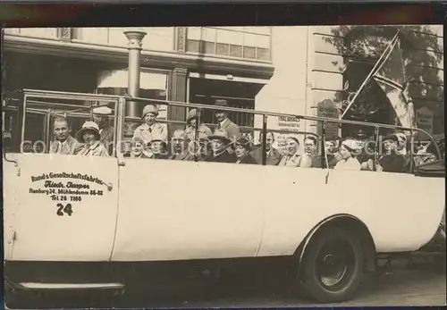 Autobus Omnibus Auto Rundfahrt Hamburg Friedrich Jasper  Kat. Autos