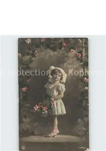 Foto NPG Nr. 2295 2 Glueckwunsch Namenstag Kind Rosen  Kat. Neue Photographische Gesellschaft