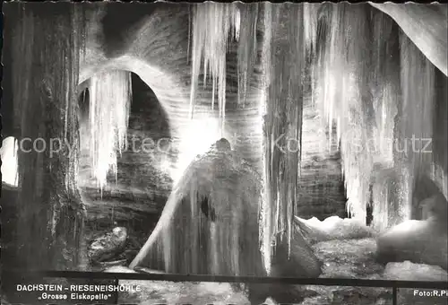 Hoehlen Caves Grottes Dachstein Rieseneishoehle Grosse Eiskapelle Kat. Berge