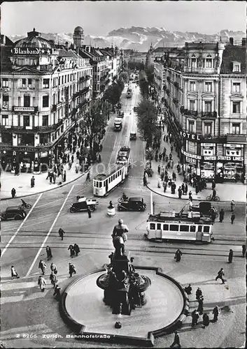 Strassenbahn Zuerich Bahnhofstrasse  Kat. Strassenbahn