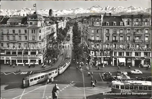 Strassenbahn Bahnhofstrasse Glarneralpen Zuerich  Kat. Strassenbahn