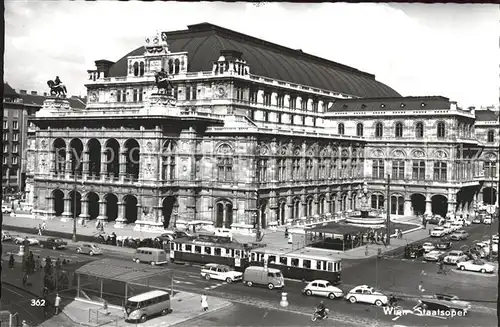 Opergebaeude Staatsoper Wien Strassenbahn Kat. Gebaeude