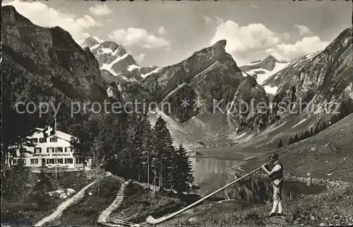 Alphorn Alphornblaeser Seealpsee Altmann Rossmad Saentis  Kat. Musik