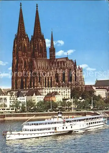 Dampfer Seitenrad Koeln am Rhein Dom Dampferanlegestellen Kat. Schiffe