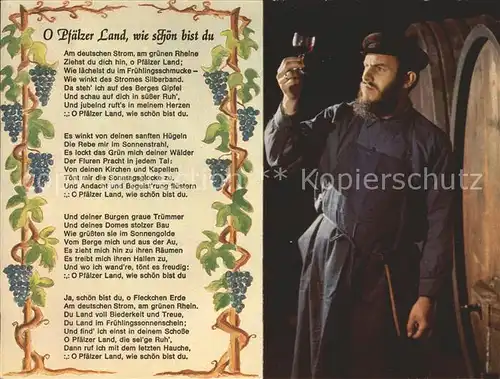 Wein Liederkarte O Pfaelzer Land wie schoen bist du Kat. Lebensmittel