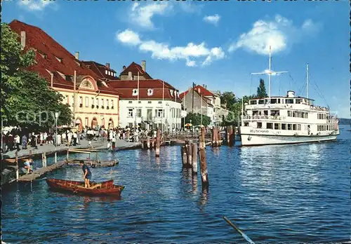 Motorschiffe MS Deutschland Schiffsanlegestelle ueberlingen am Bodensee  Kat. Schiffe