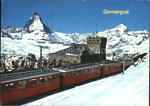 Zahnradbahn Station Gornergrat Zermatt Matterhorn Dt. Blanche  Kat. Bergbahn