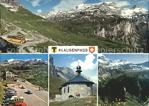 Postbus Klausenpass Clariden Kammlistock Hotel Klausenpasshoehe  Kat. Post