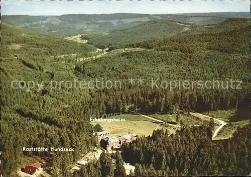 Schwarzwald Hoehenraststaette Hundseck Schwarzwaldhochstrasse Fliegeraufnahme Kat. Regionales