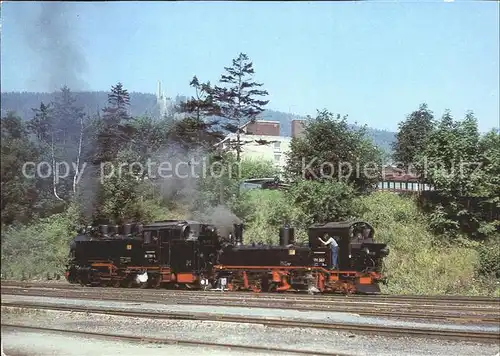 Lokomotive 99 1791 99 585 Bahnhof Oberwiesenthal  Kat. Eisenbahn