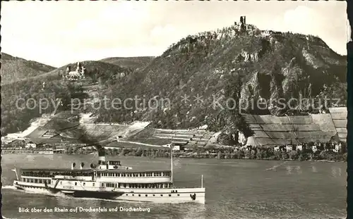 Dampfer Seitenrad Vaterland Drachenfels Drachenburg Kat. Schiffe