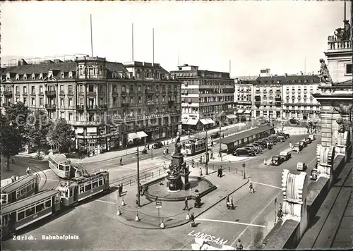 Strassenbahn Zuerich Bahnhofplatz Kat. Strassenbahn