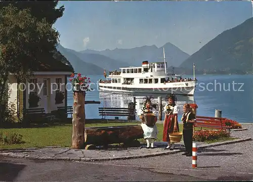 Motorschiffe MS Interlaken Iseltwald Brienzersee Trachten Bern Kat. Schiffe