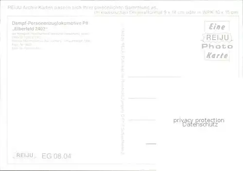 Lokomotive Dampf Personenzuglokomotive P8 Elberfeld 2403  Kat. Eisenbahn