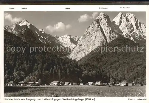 Foto Huber H. Nr. 494 Hammersbach Hoellental Wettersteingebirge  Kat. Fotografie