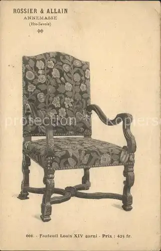 Moebel Antiquitaeten Fauteuil Louis XIV garni Rossier Allain Annemasse  Kat. Handwerk