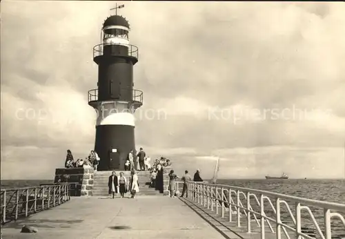 Leuchtturm Lighthouse Warnemuende Mole  Kat. Gebaeude