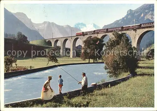 Viadukte Viaduc Kanderviadukt Bern Loetschberg Simplon Bahn Angler  Kat. Bruecken