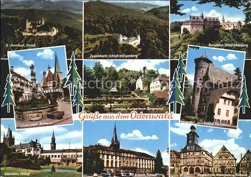 Regionales Odenwald Auberbach Schloss Jugenheim Heiligenberg Bensheim Schoenberg Michelstadt Rathaus Schloss Fuerstenau Weinheim Schloss Erbach Schloss Heppenheim Marktplatz Rathaus Kat. Regionales