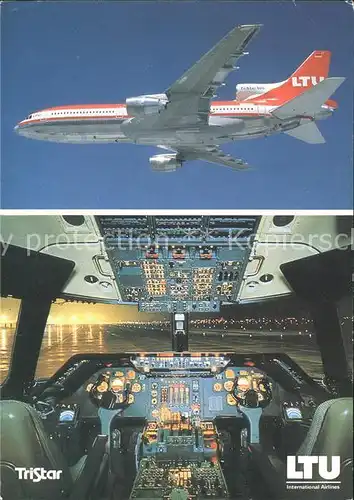 Flugzeuge Zivil LTU TriStar L 1011 500 Cockpit Kat. Airplanes Avions