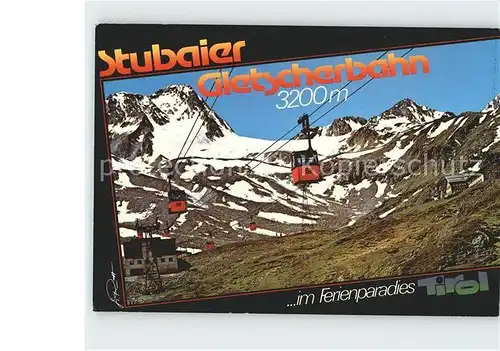 Seilbahn Stubaier Gletscherbahn Mittelstation Fernau Dresdner Huette  Kat. Bahnen