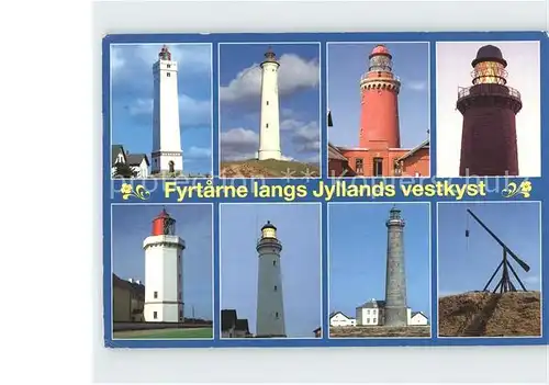 Leuchtturm Lighthouse Fyrtarne langs Jyllands vestkyst  Kat. Gebaeude