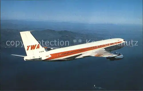 Flugzeuge Zivil TWA Trans World Airlines Boeing 707 Kat. Airplanes Avions