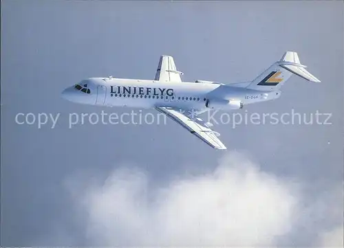 Flugzeuge Zivil Linjeflyg Fokker F 28 4000  Kat. Airplanes Avions