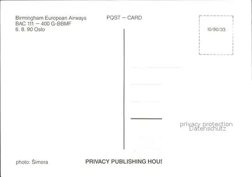 Flugzeuge Zivil Birmingham European Airways BAC 111 400 G BBMF  Kat. Airplanes Avions
