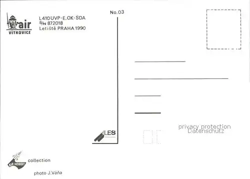 Flugzeuge Zivil Vitkovice L410UVP E OK SDA S N 872018 Kat. Airplanes Avions