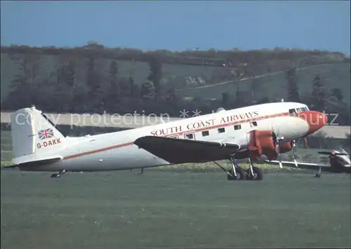 Flugzeuge Zivil South Coast Airways Douglas DC 3C G DAKK cn 9798 Kat. Airplanes Avions