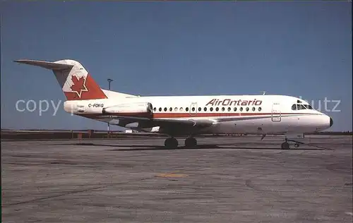 Flugzeuge Zivil Air Ontario Fokker F 28 1000 Kat. Airplanes Avions