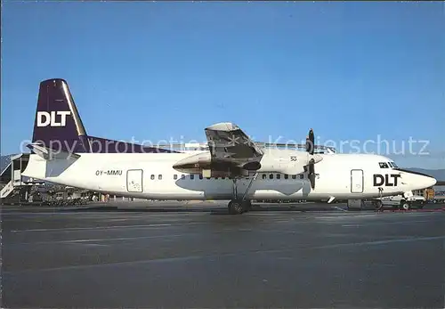 Flugzeuge Zivil DLT Fokker 50 OY MMU  Kat. Airplanes Avions