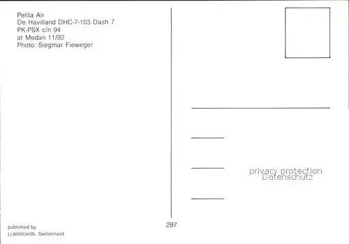 Flugzeuge Zivil Pelita Air De Havilland DHC 7 103 Dash 7 PK PSX c n 94 Kat. Airplanes Avions