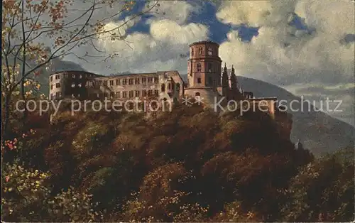 Hoffmann Heinrich Heidelberg Schloss  Kat. Kuenstlerkarte