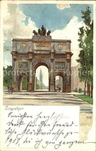 Kley Siegestor Muenchen  Kat. Kuenstlerlitho