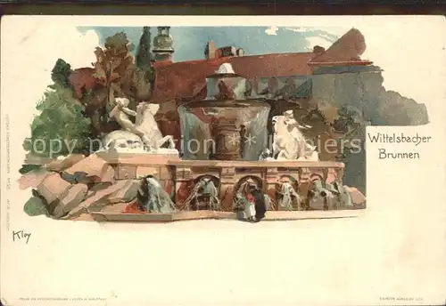 Kley Wittelsbacher Brunnen Muenchen  Kat. Kuenstlerlitho