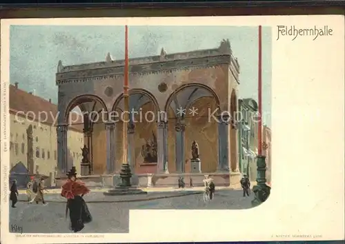 Kley Feldherrnhalle Muenchen  Kat. Kuenstlerlitho